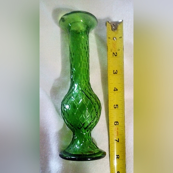 Green Glass Bowl and Vase Set By EO Brody Company Cleveland Ohio USA - Picture 7 of 7